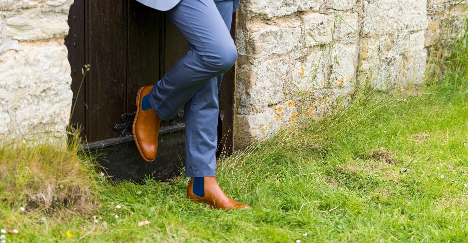 Hopper - Cedar Calf / Navy Elastic