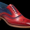 Mcclean - Red Hand Painted / Navy Suede