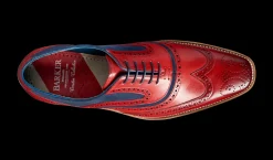 Mcclean - Red Hand Painted / Navy Suede