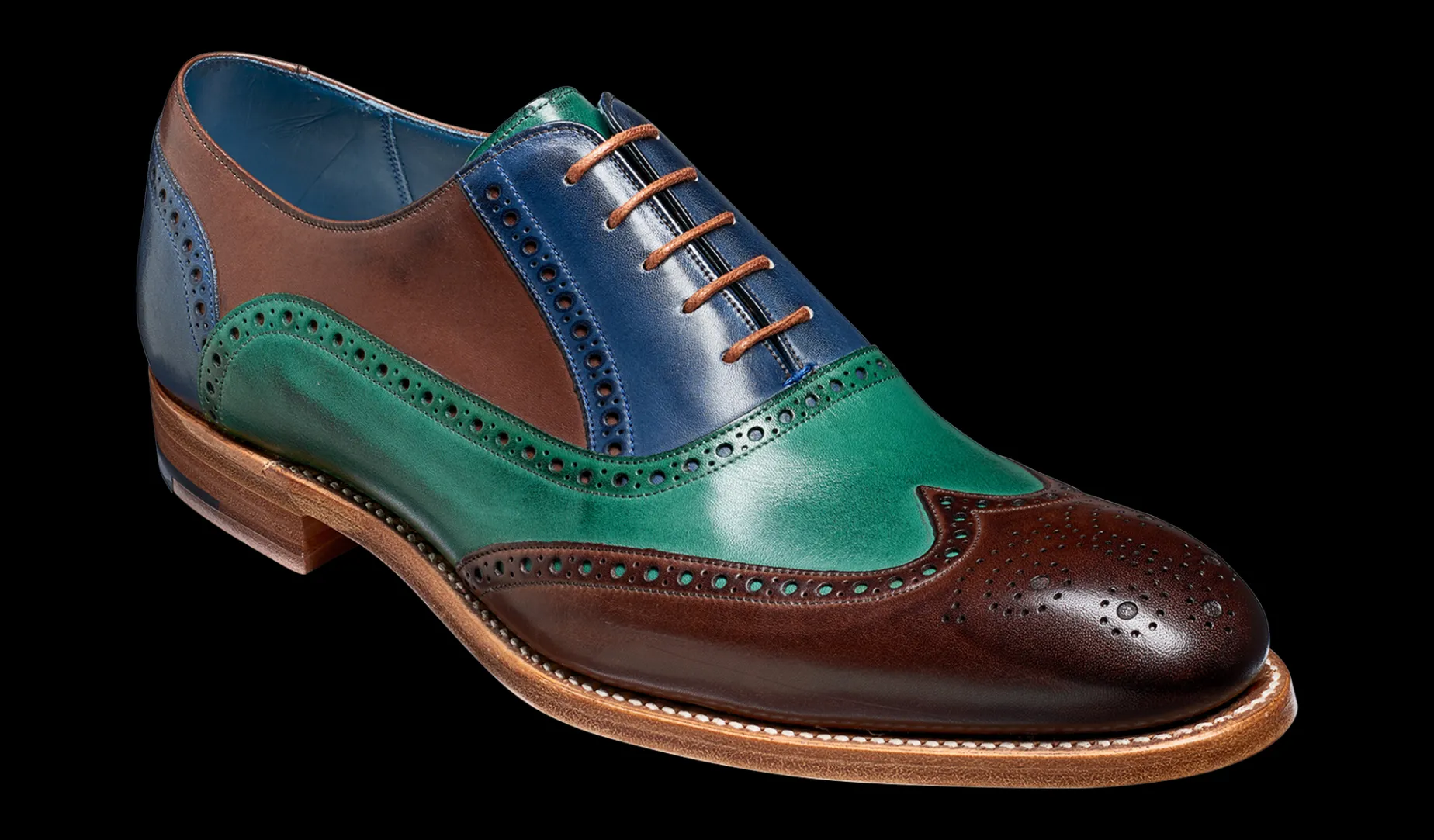 Valiant Multi - Ebony / Green / Blue Hand Painted