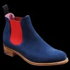 Violet - Navy Suede / Red Elastic