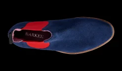 Violet - Navy Suede / Red Elastic